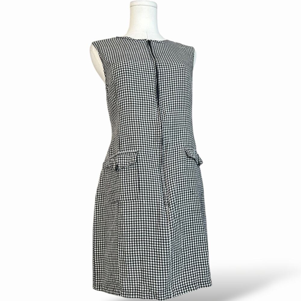 Vintage preppy 90s Gingham Mod Mini Dress - dark academia style | 10 - 280